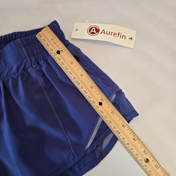 AUREFIN Women's Running Lightweight Workout Active Gym Short Shorts Sz XS Blue - Picture 12 of 12